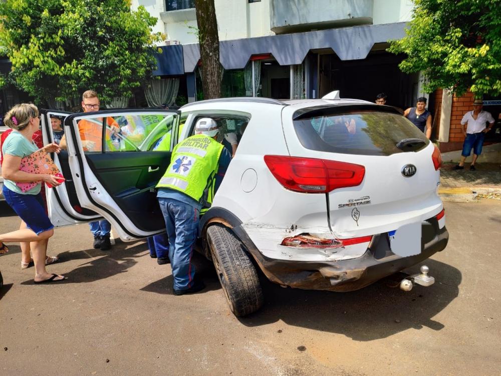 Acidente no centro de Quilombo registrado na quarta-feira 08.